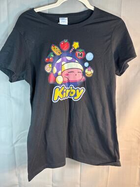 Kirby Nintendo ladies medium black T shirt NEW